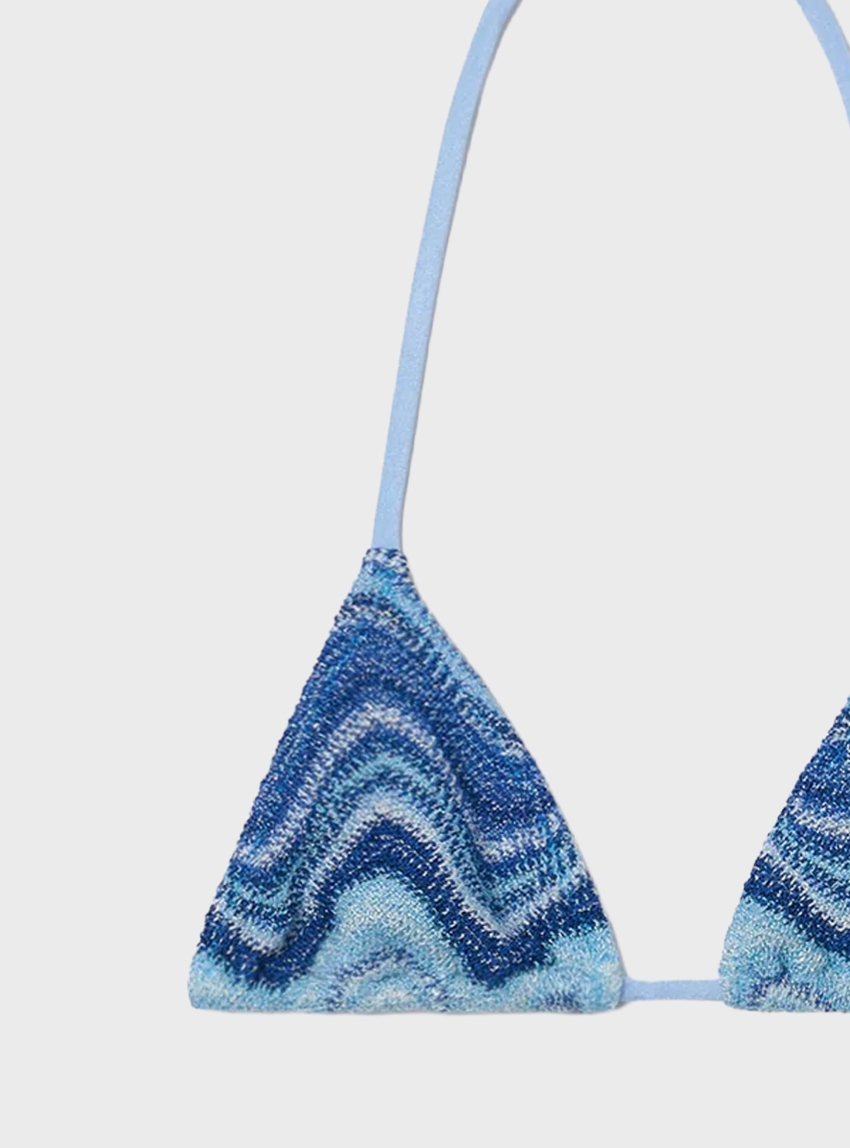 MC2 Saint Barth LEAH-FULL ADJUSTABLE TRIANGLE BIKINI TOP WITH REMOVABLE PADDING - Blue