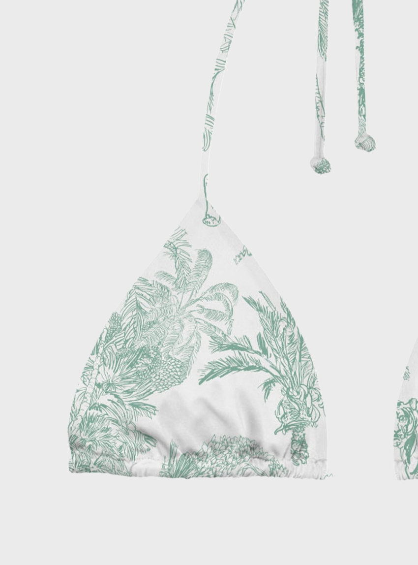 MC2 Saint Barth LEAH-FULL ADJUSTABLE TRIANGLE BIKINI TOP WITH REMOVABLE PADDING - Pale Green