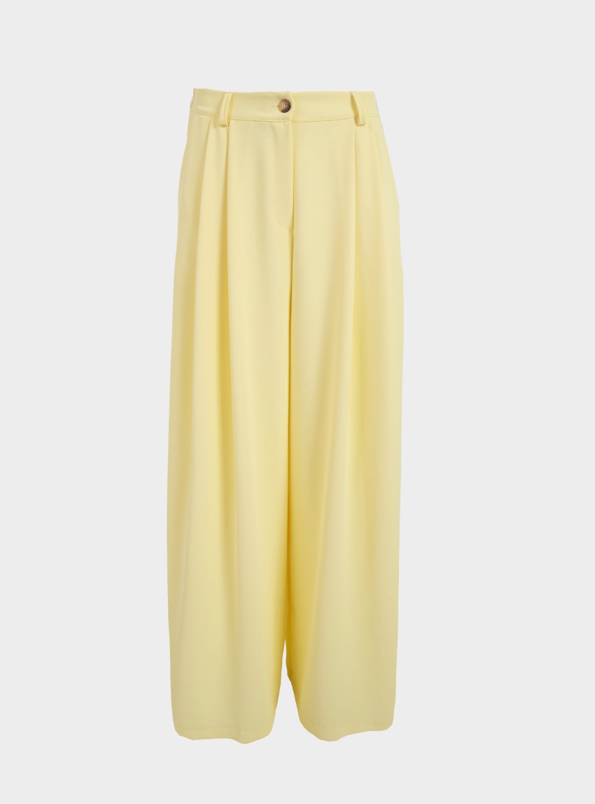 Philia Loft Wide Leg Trousers - Yellow
