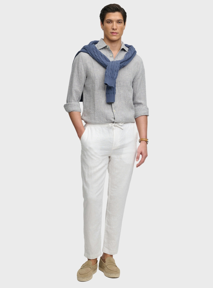 Superdry Merchant Linen Pants - White