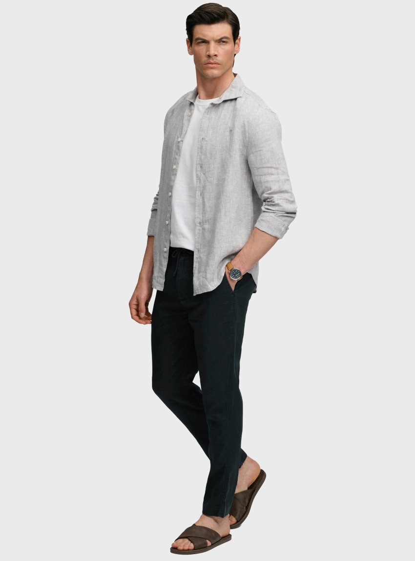 Superdry Merchant Linen Pants - Black