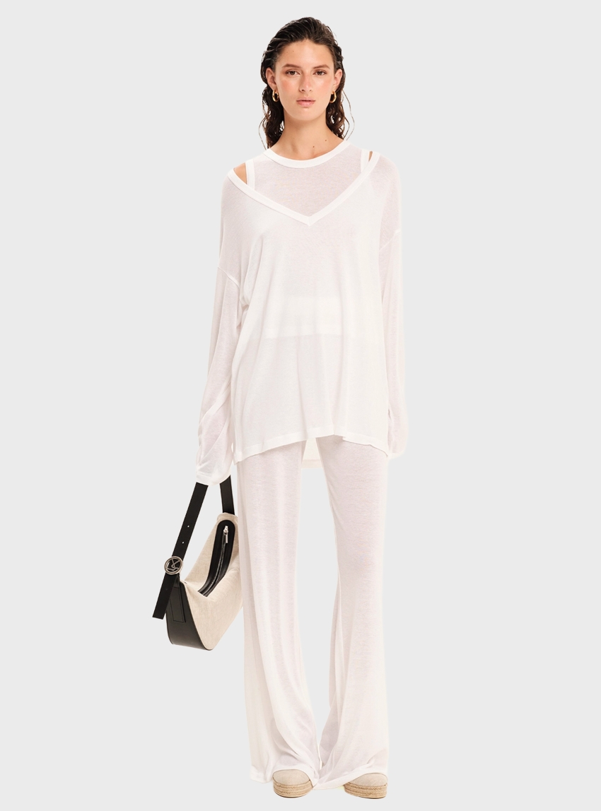 Ioanna Kourbela "Illusionary" Longleeve Blouse - Off White