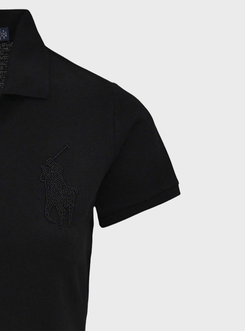 Polo Ralph Lauren Big Pony Linen Polo Shirt - Black