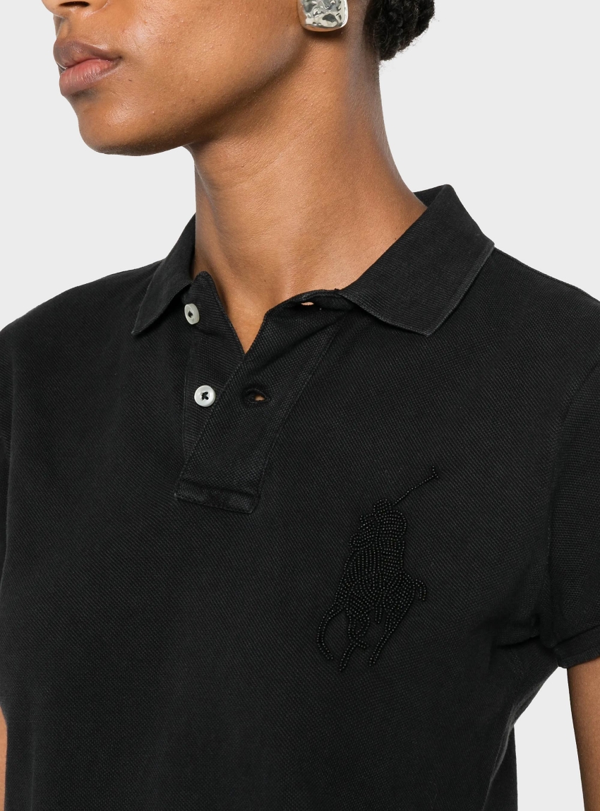 Polo Ralph Lauren Big Pony Linen Polo Shirt - Black