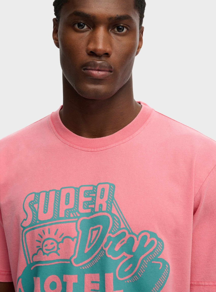 Superdry Roadside Trade Loose T-Shirt - Pink