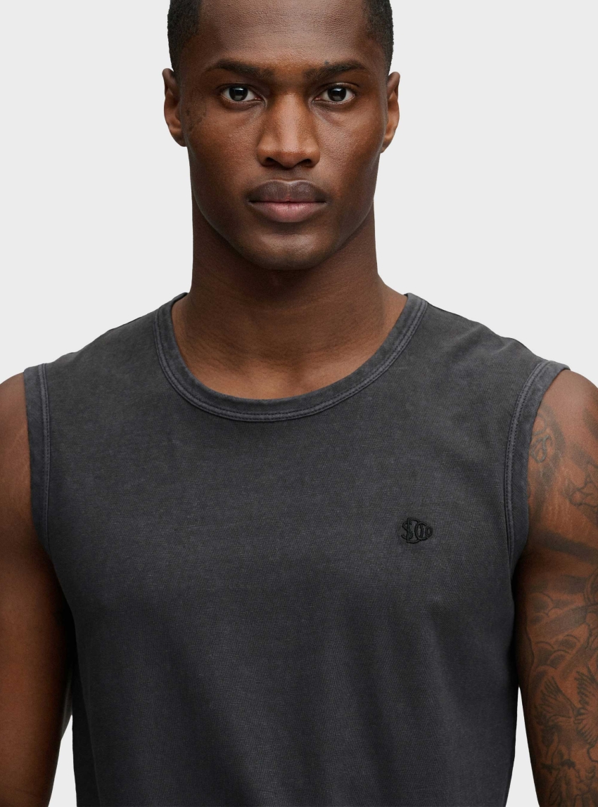 Superdry Classic Cotton Linen Tank Top - Dark Grey