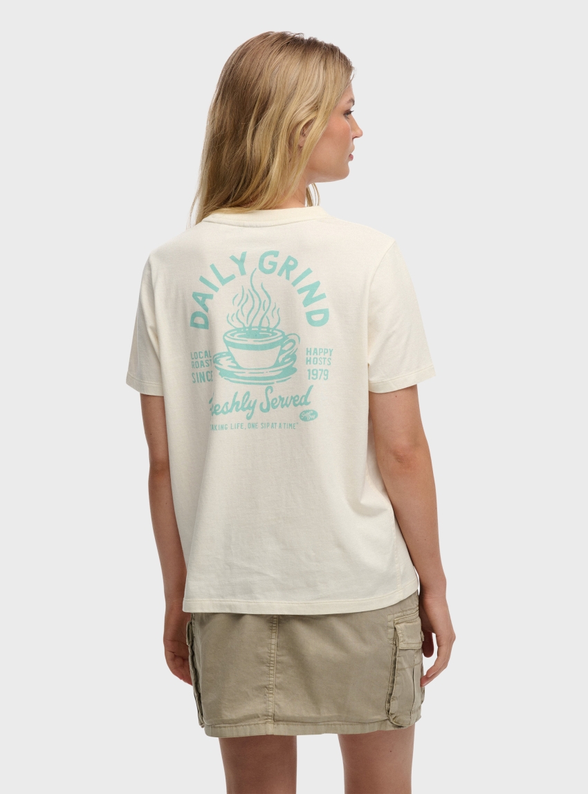 Superdry Roadside Trade Relaxed T-Shirt - Off White