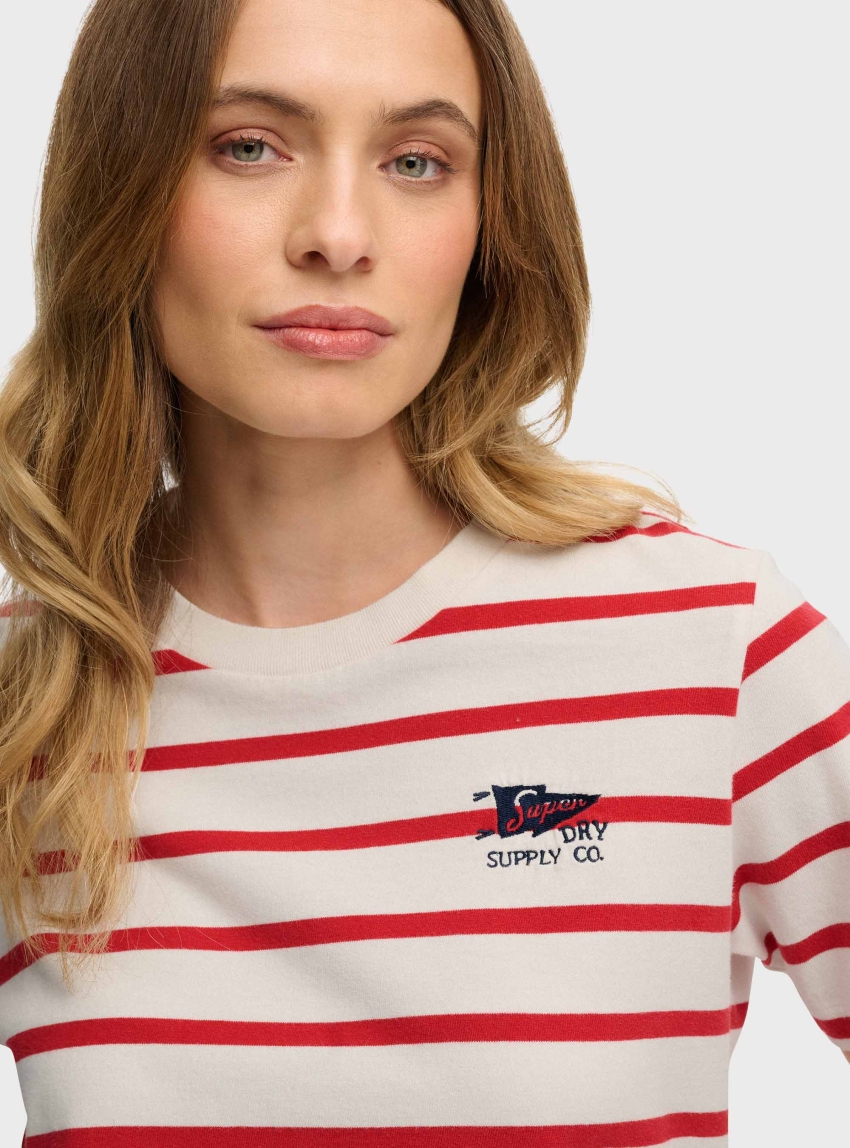 Superdry Heritage Hamptons Stripe T-Shirt - Red
