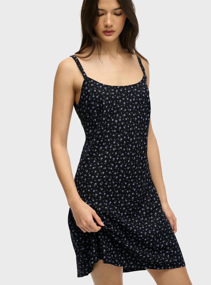 Superdry Printed Cami Mini Dress - Black