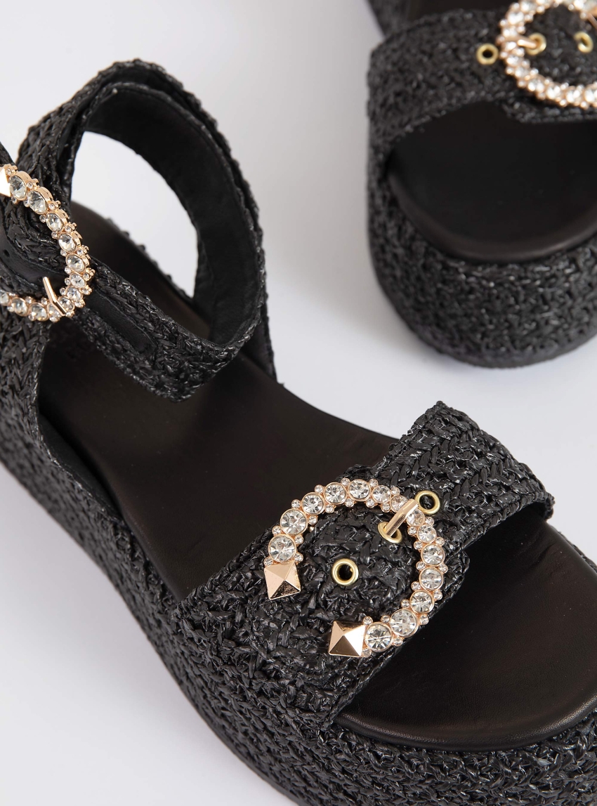 Mariella Fabiani Platform Sandals - Black
