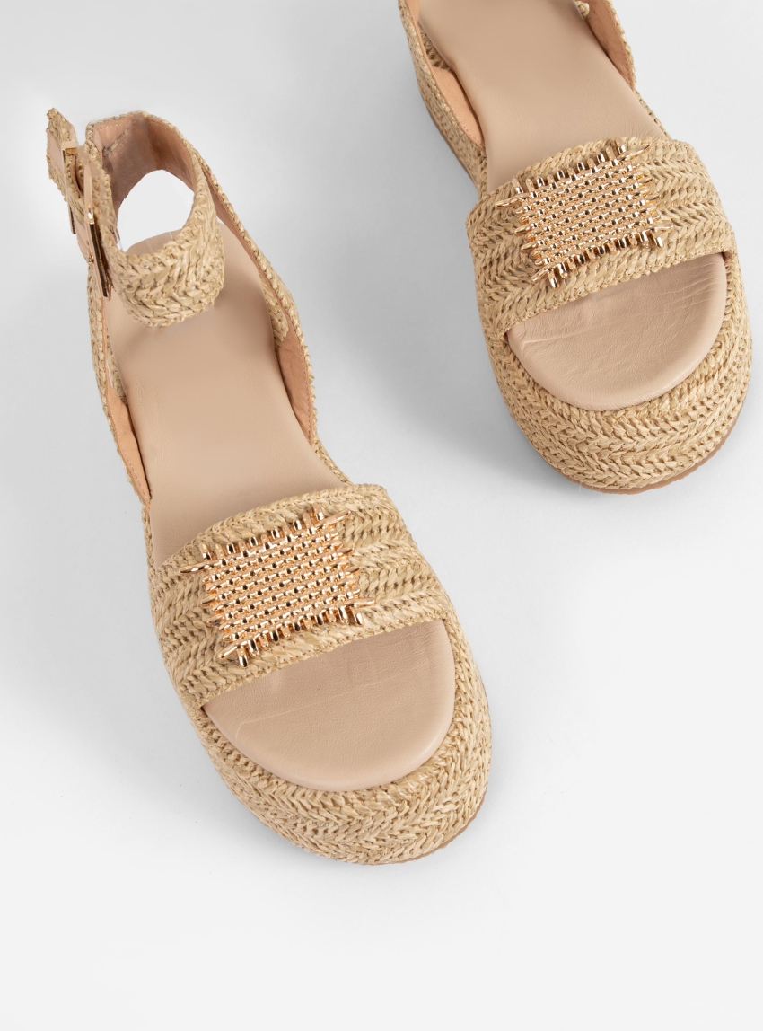Mariella Fabiani Platform Sandals - Beige