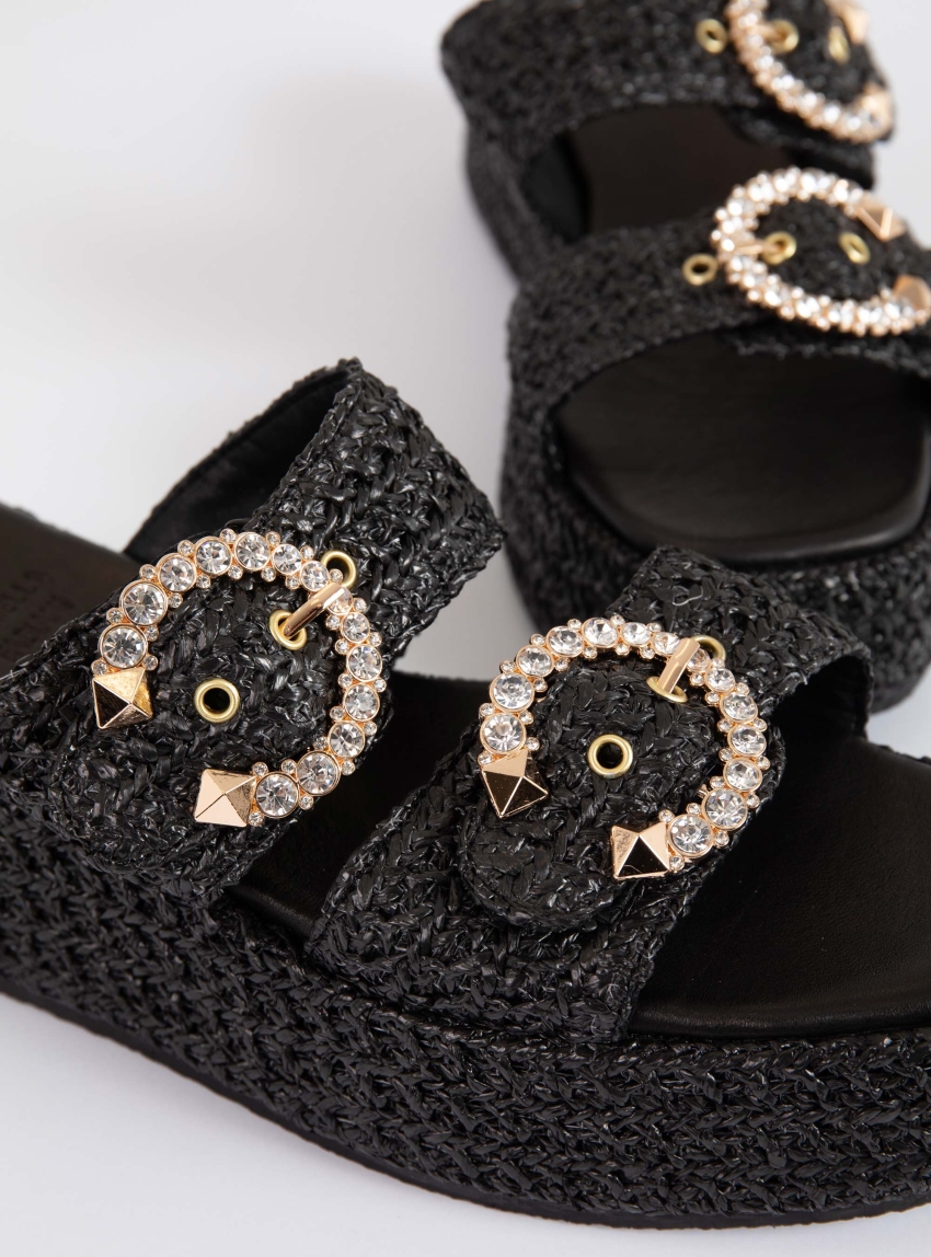 Mariella Fabiani Platform Sandals - Black