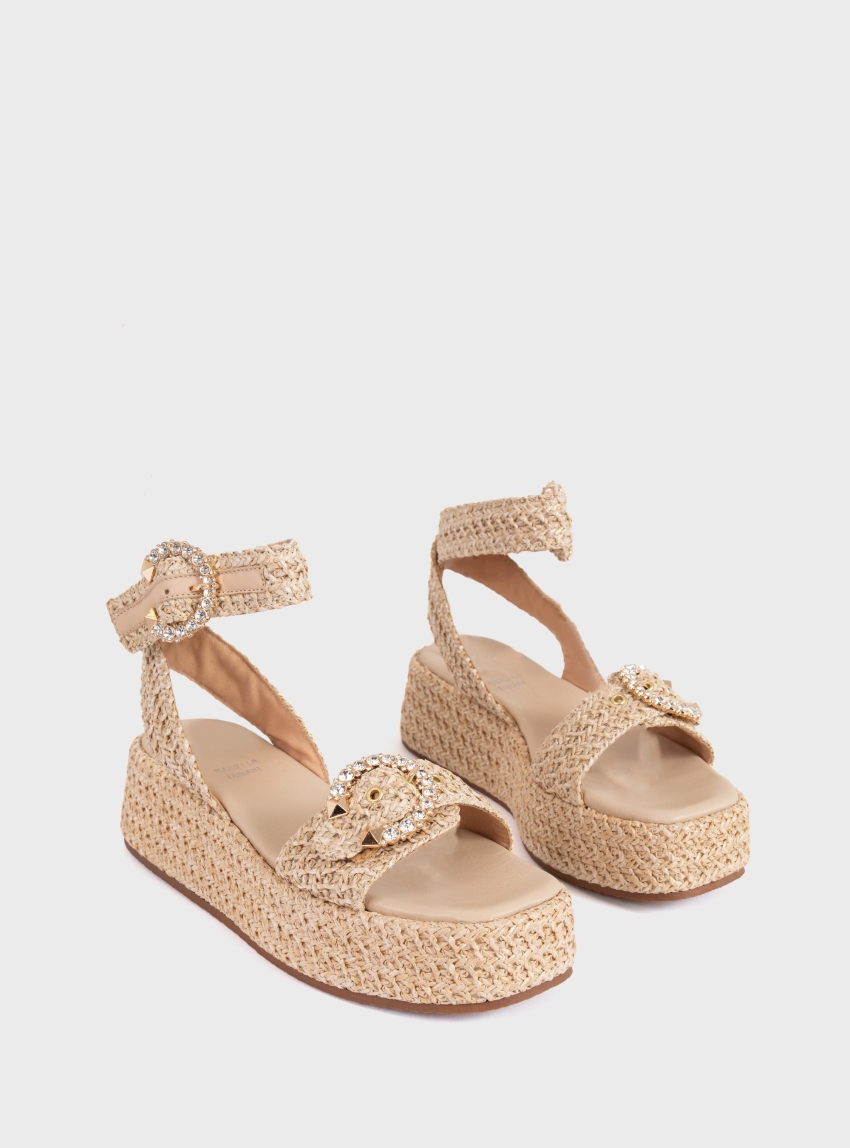 Mariella Fabiani Platform Sandals - Light Beige