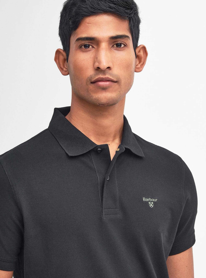 Barbour Lightweight Sports Short-Sleeved Polo Shirt - Black