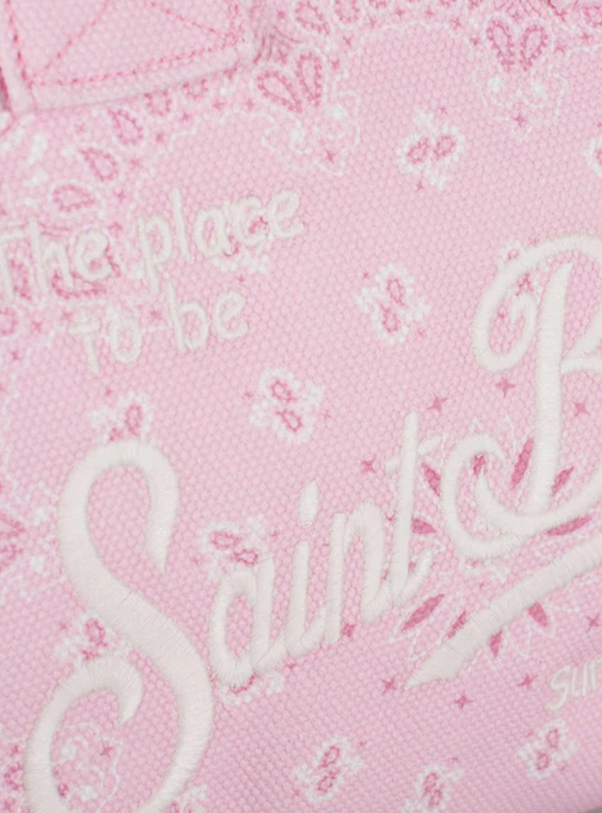 MC2 Saint Barth Colette multicolor bandanna print canvas handbag - Pink