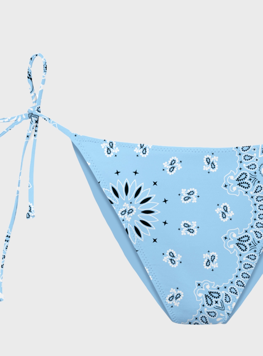 MC2 Saint Barth Virgo classic bikini bottoms with bandana print - Light Blue