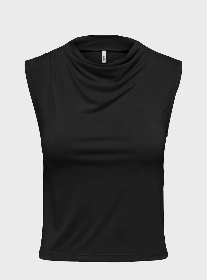 Only Hannah Draping Neck Top - Black