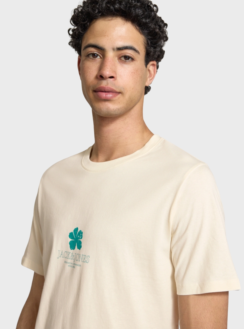 Jack & Jones Hyeres Crew Neck Tee - Off White