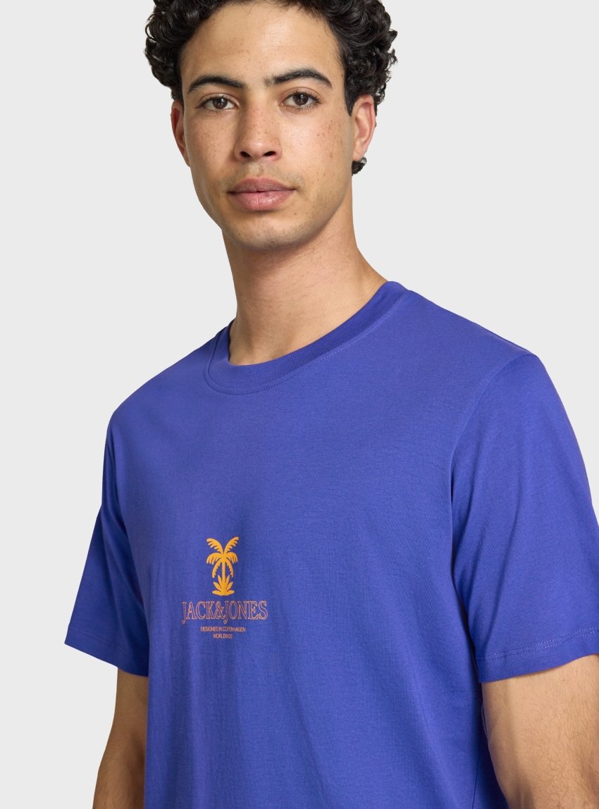 Jack & Jones Hyeres Crew Neck Tee - Royal Blue