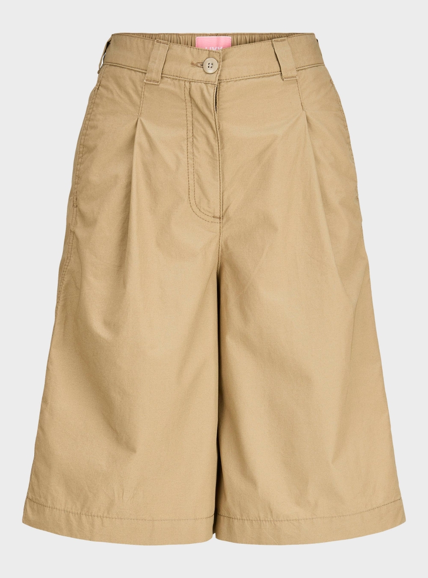 JJXX Nellie Mika Wide Hw Shorts Pnt - Light Brown