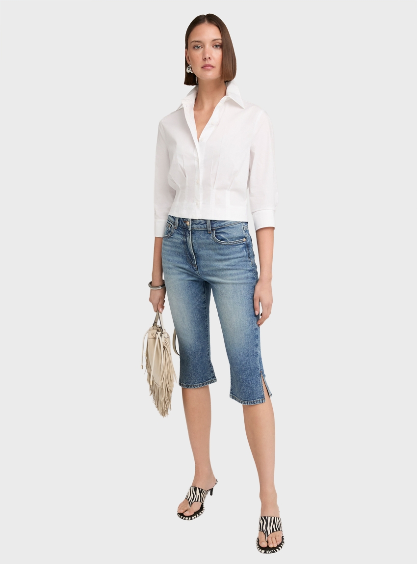 Motivi Boxy poplin shirt - White