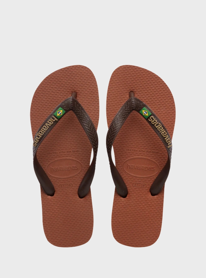 Havaianas Brazil Logo Flip Flops - Brown