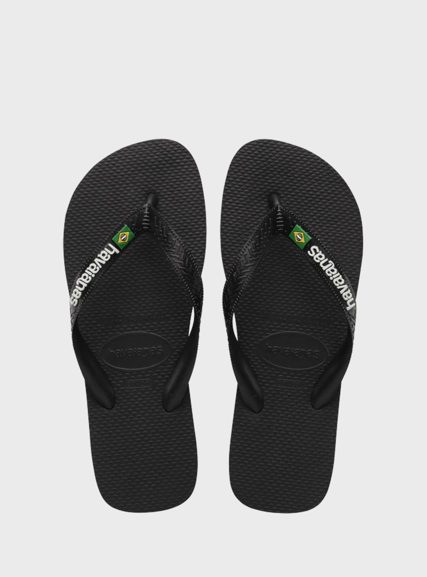 Havaianas Brazil Logo Flip Flops - Black