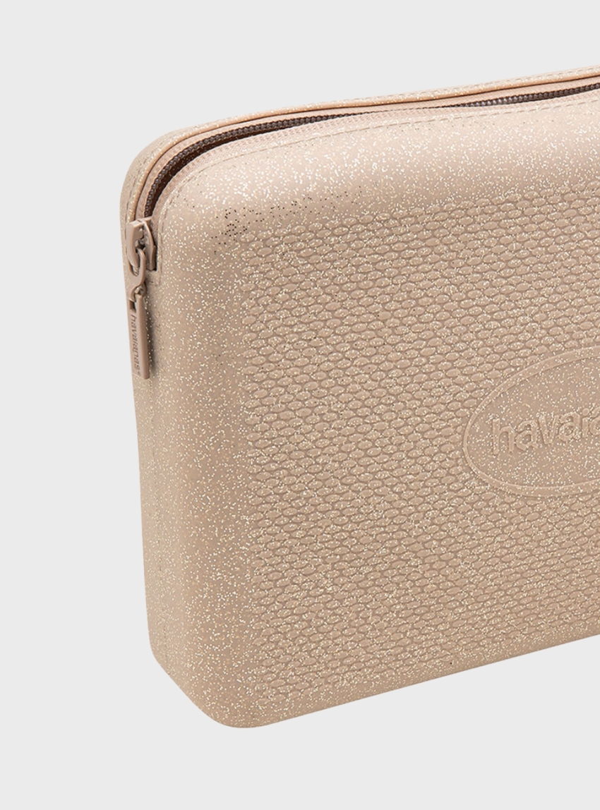 Havaianas Glitter Beach Toiletry Bag - Gold