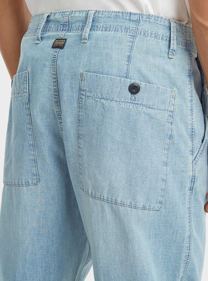 G-Star Pleated Chino Denim Relaxed Tapered - Bleached Denim