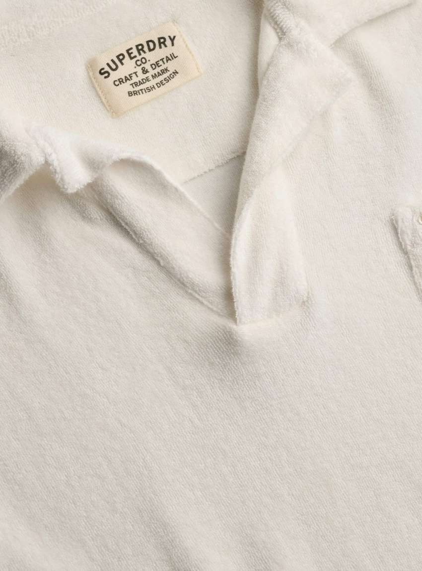 Superdry Towelling Polo Shirt - Off White