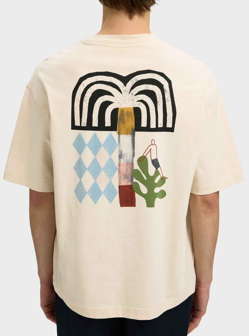 Selected  Relax Norman License Tee - Ecru