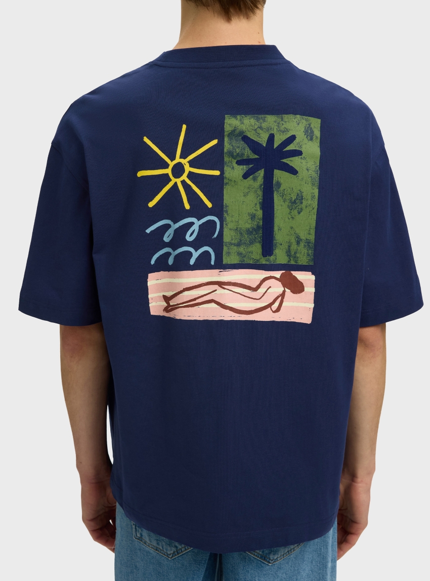 Selected  Relax Norman License Tee - Blue