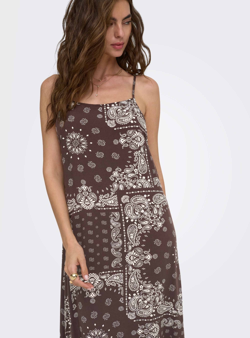 Only Ambel Long Band Dress - Brown