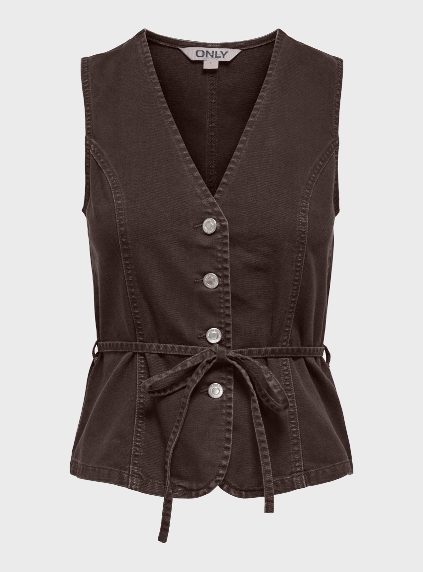 Only Silla Belt Waistcoat - Brown