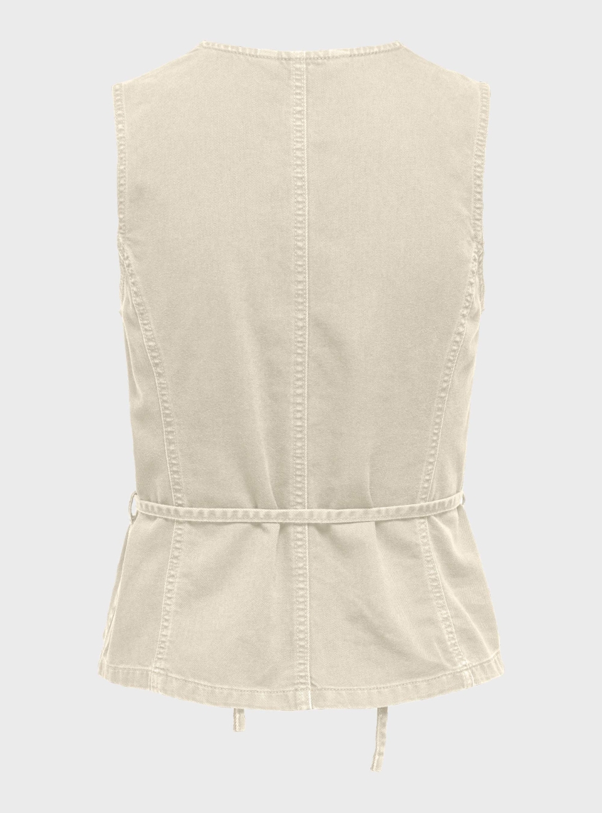 Only Silla Belt Waistcoat - Ecru