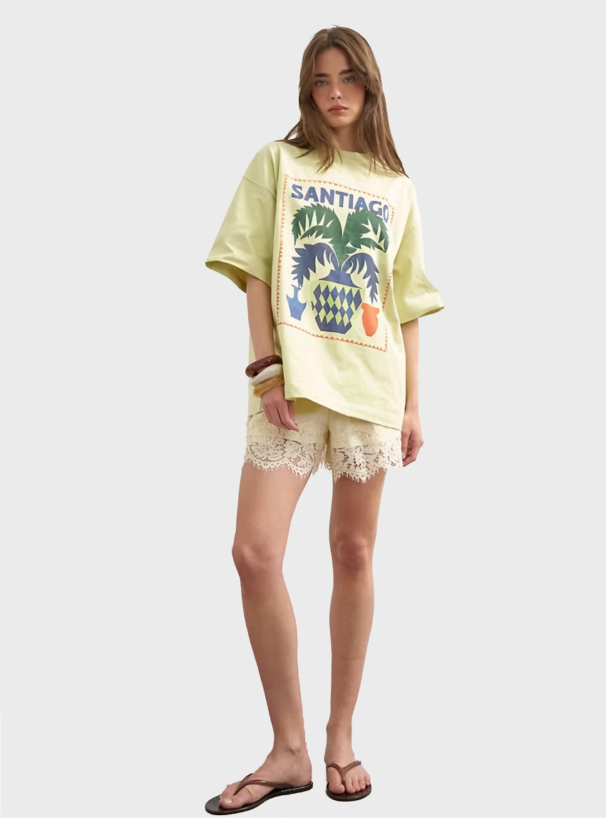 Topshop Lava Santiago Oversized T-Shirt - Lime