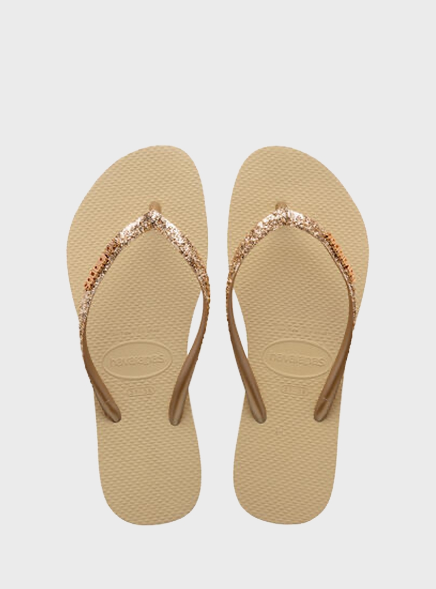 Havaianas  Slim Glitter II Flip Flops - Beige