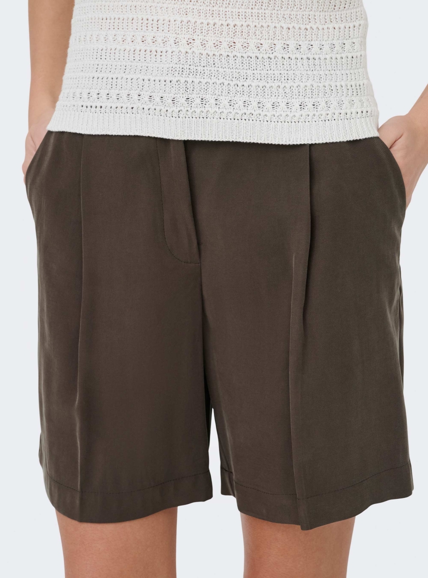 Jdy Cille High Waist Shorts - Brown