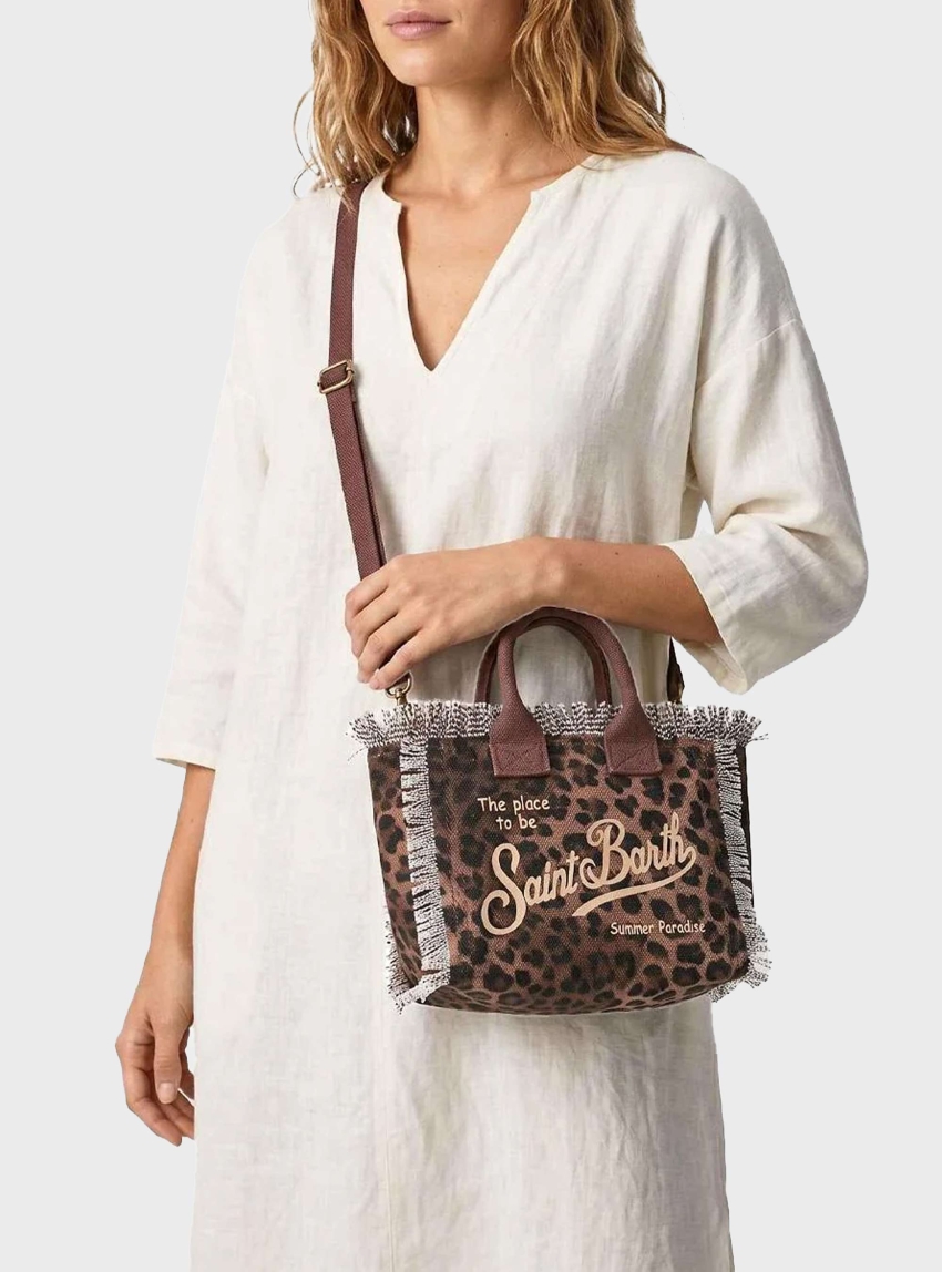 MC2 Saint Barth Leopard Print Canvas Vanity Mini Bag - Animal Print