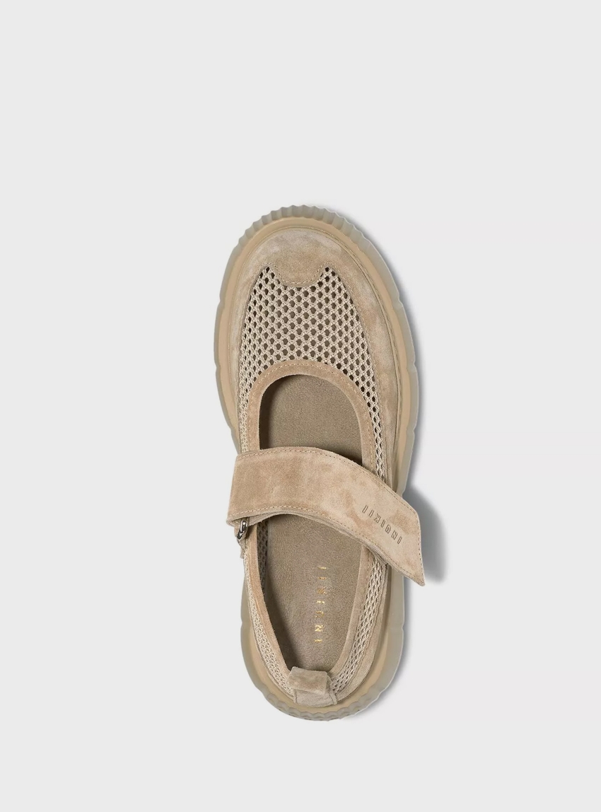 Inuikii Matilda M.J. Net Platfom Mary Jane Shoes - Beige