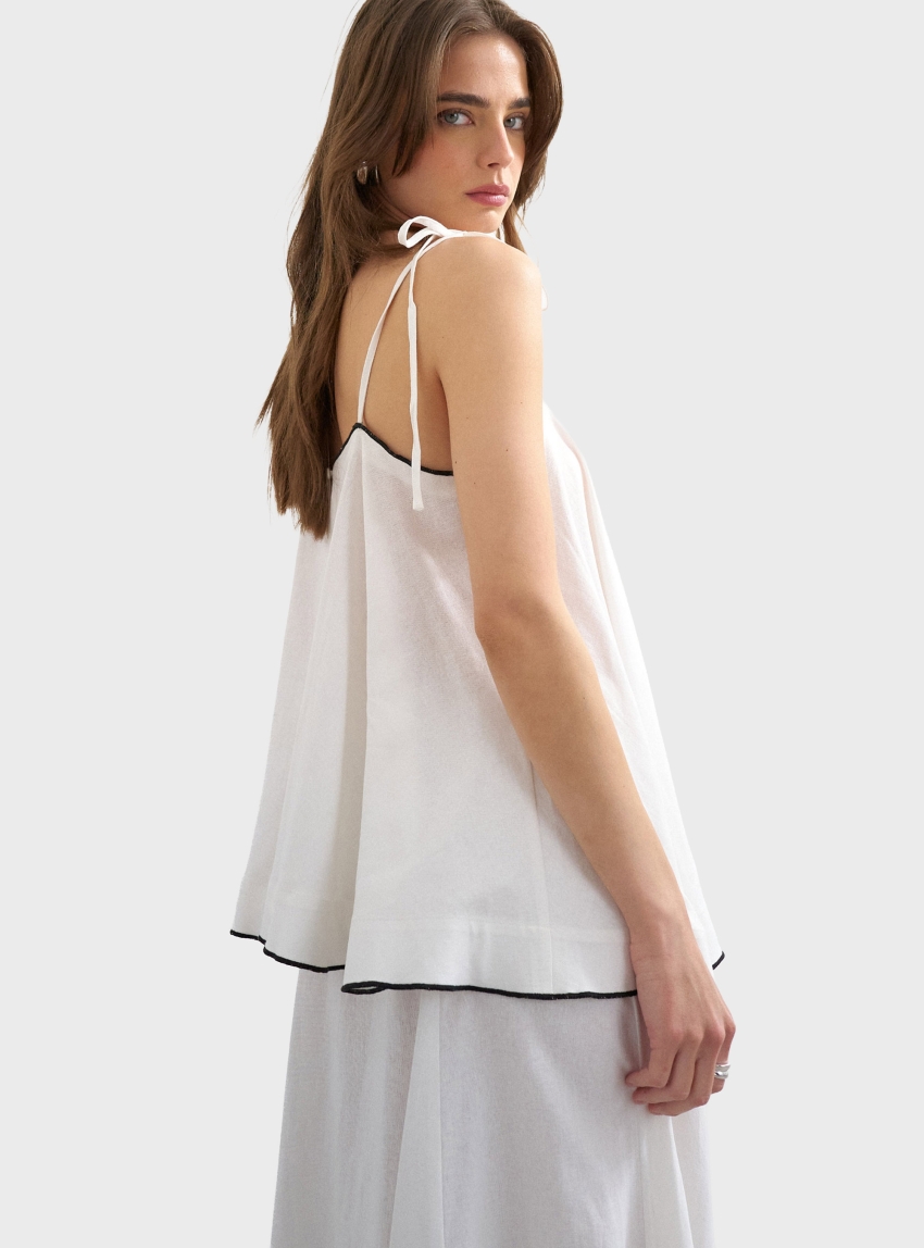 Topshop Caro Cami Top - White