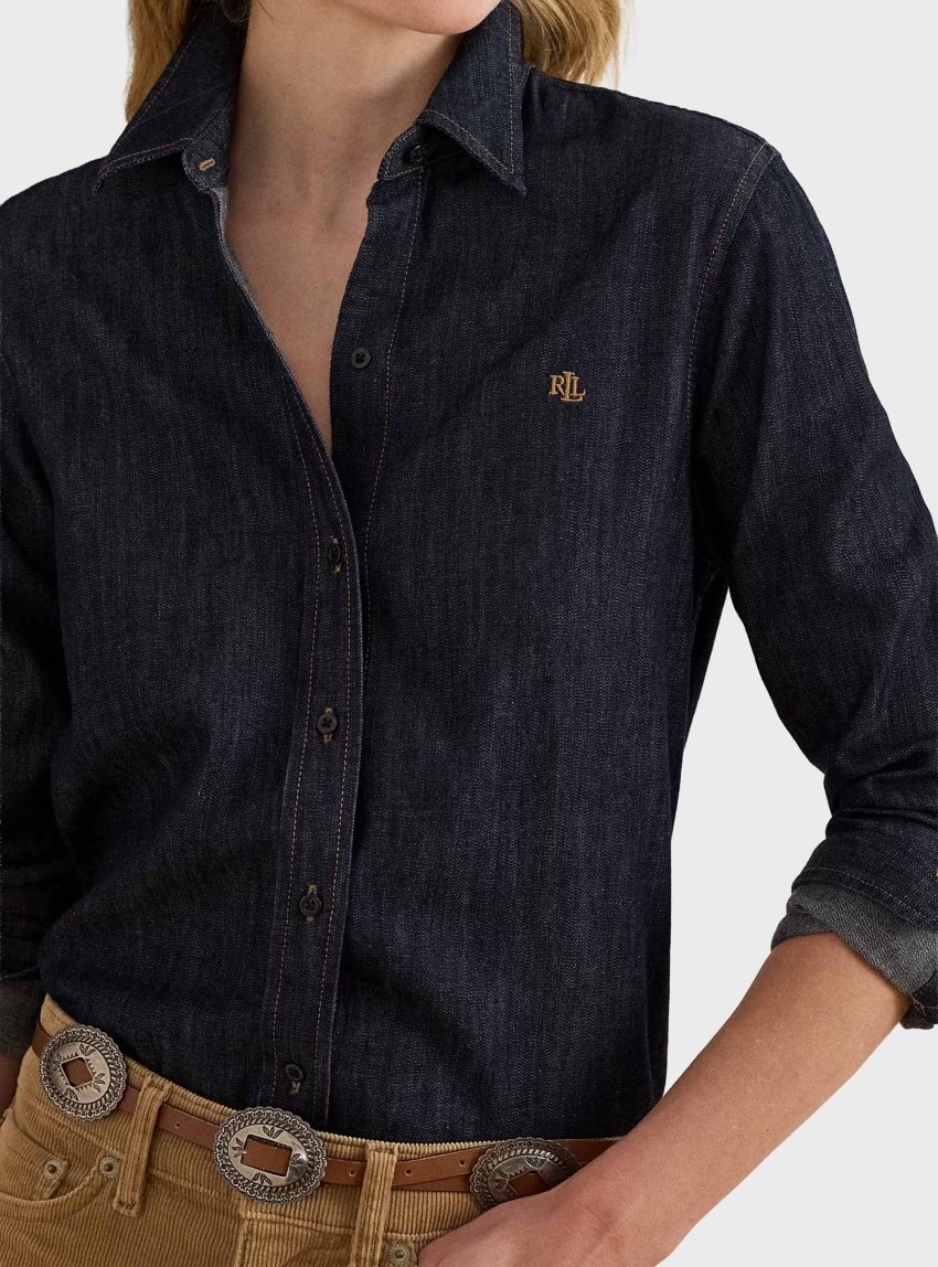 LAUREN Ralph Lauren Classic Fit Denim Shirt - Unwashed Denim