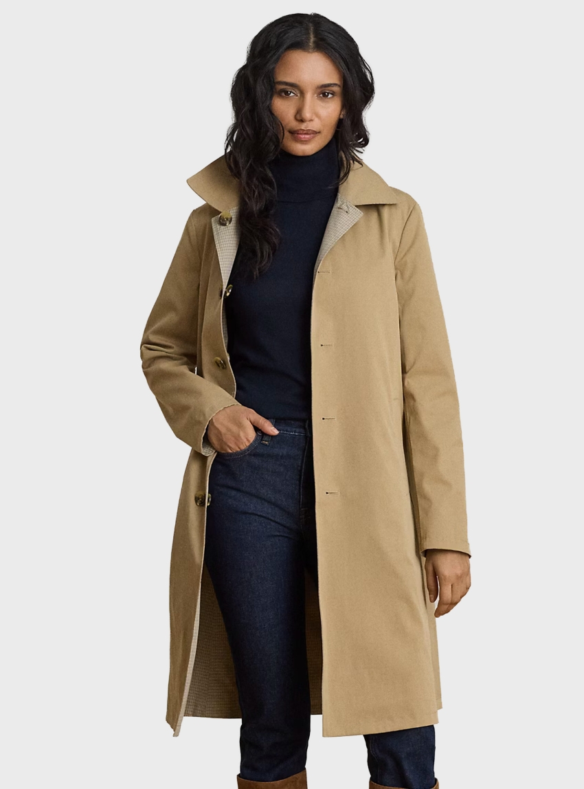 LAUREN Ralph Lauren Checked Reversible Balmacaan Coat - Tartan