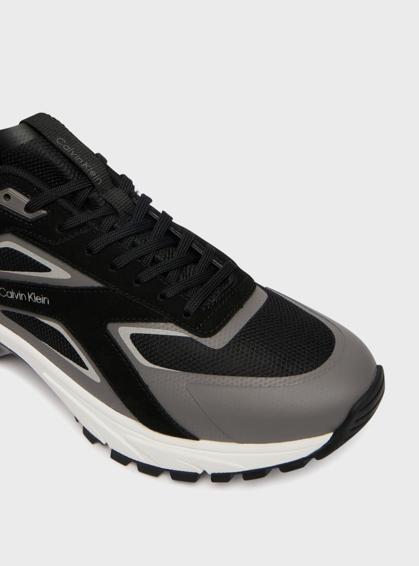 Calvin Klein Knit Mesh Runner Trainers - Black