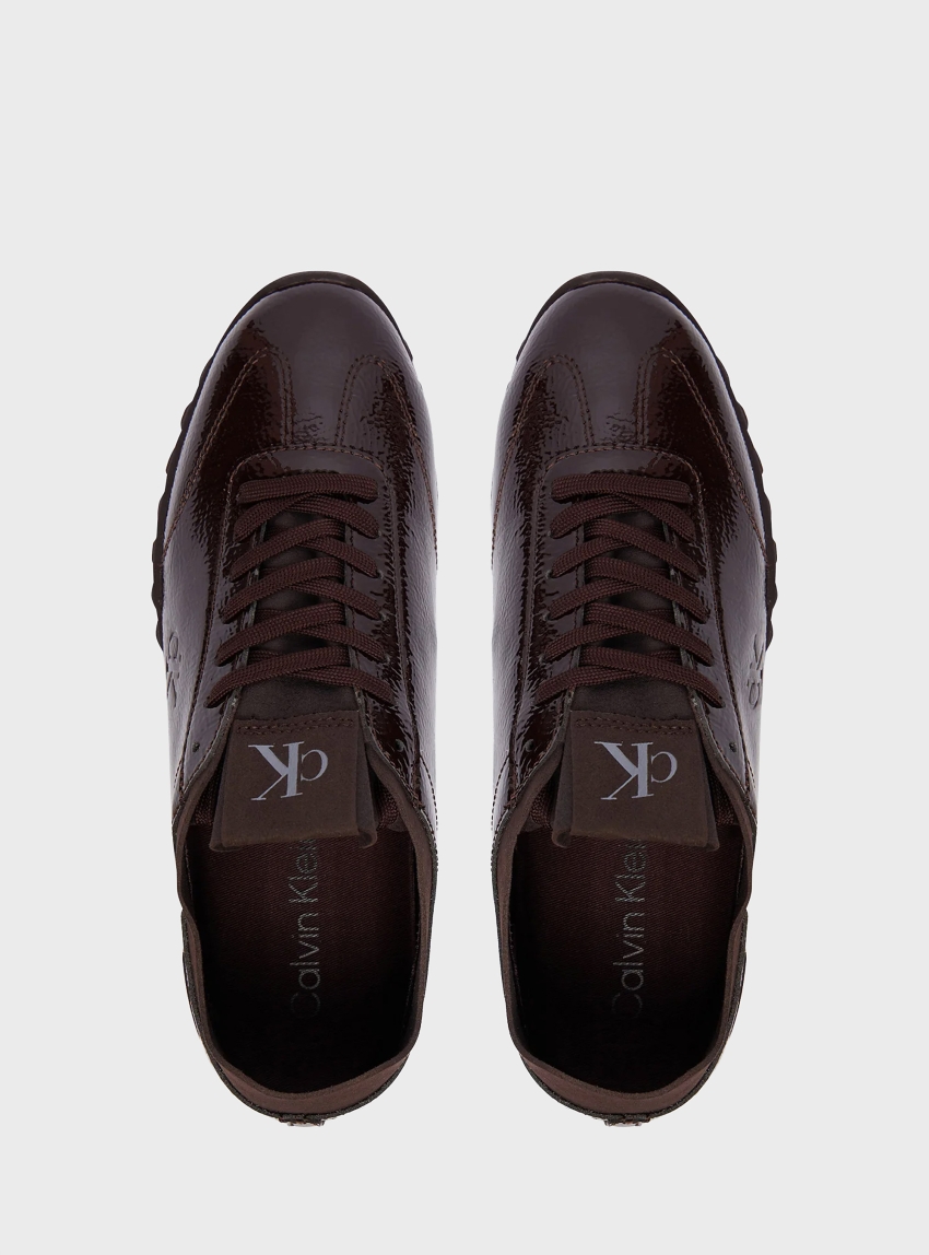 Calvin Klein Shiny Organza Runner Trainers - Bordeaux