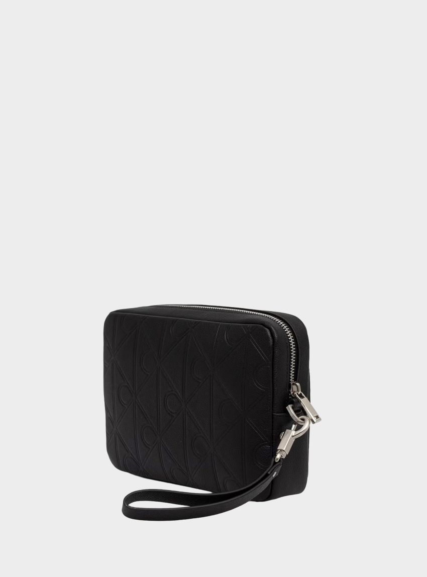 Calvin Klein Embossed Emblem Pouch - Black