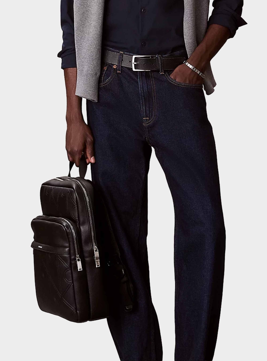 Calvin Klein Embossed Emblem Logo Trolley Backpack - Black
