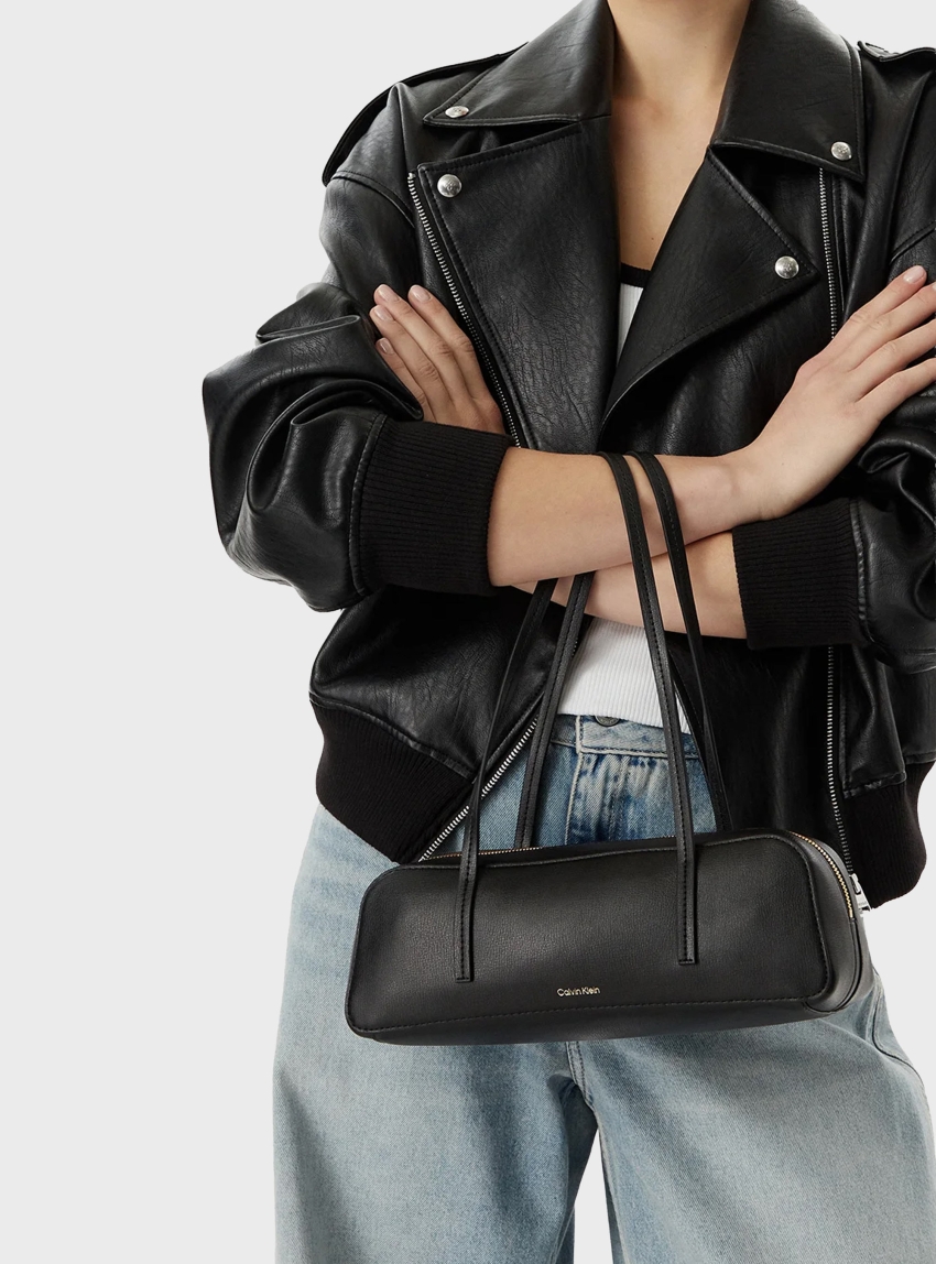 Calvin Klein Foil Logo Shoulder Bag - Black