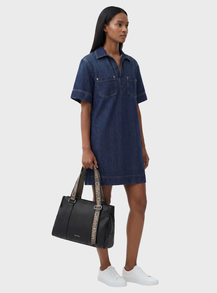 Calvin Klein Webbing Adjustable Tote Bag - Black