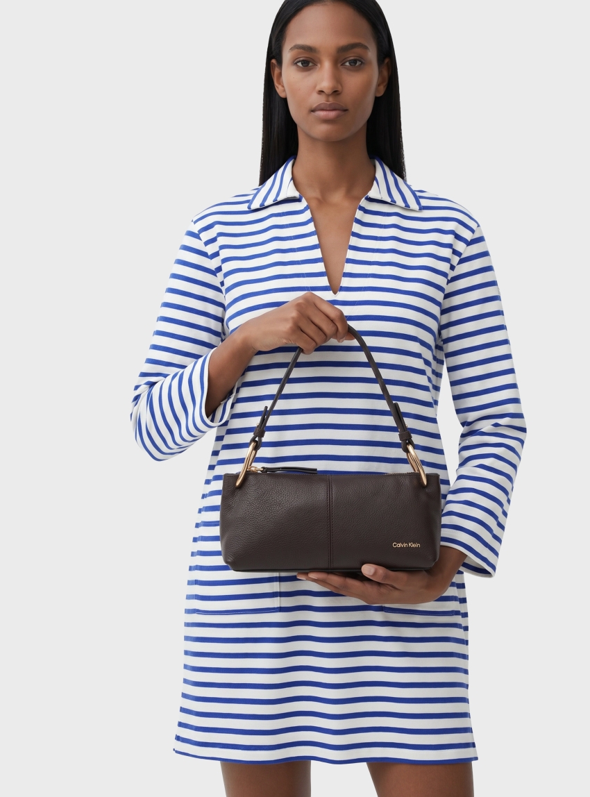 Calvin Klein Slouchy Leather Small Bag - Brown